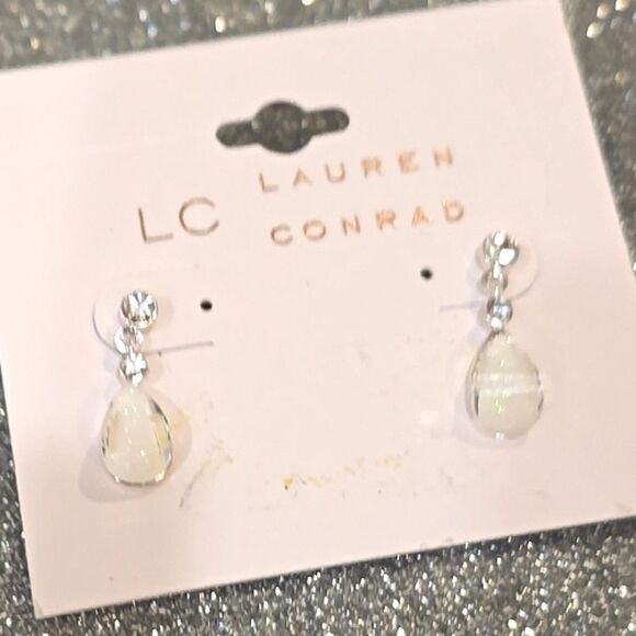 LC Lauren Conrad Crystal Teardrop Earrings - Picture 6 of 7